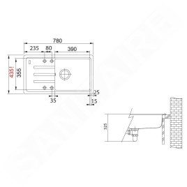 Franke Malta - Évier en fragranit BSG 611-78 / 39, 780x435 mm, noir mat 114.0661.516