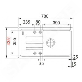 Franke Malta - Évier en fragranit BSG 611-78/39, 780x425 mm, huître 114.0494.784