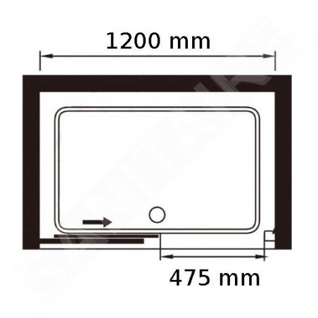 Lansanit IN Vati - Porte de douche coulissante 1200 mm, aluminium brillant / verre clair SR12-6-190-C