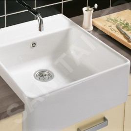 Villeroy & Boch Éviers - Évier en céramique 630x595 mm avec vidage, CeramicPlus, blanc alpin 632061R1