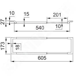 Franke Accessoires - ALL-IN Rail télescopique, plastique noir / inox 133.0655.059