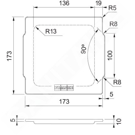Franke Accessoires - ALL-IN Couvercle pour un petit panier d'évier, marron 133.0655.227