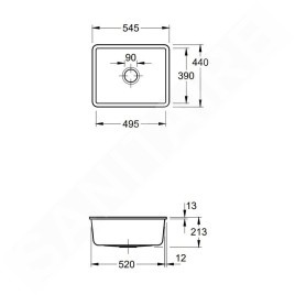 Villeroy & Boch Subway 60 - Évier en céramique 55x44 cm, CeramicPlus, Chromite 331001J0
