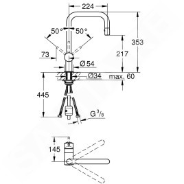Grohe Minta - Mitigeur d'évier avec douchette extractible, Hard Graphite brossé 32322AL2