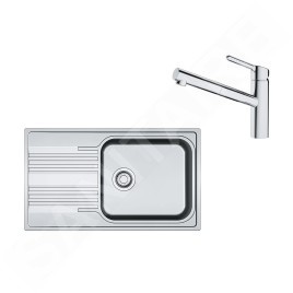 Franke Colonnes - Set N85, évier en inox SRX 611-86 LB et mitigeur FC 3055.031, inox / chrome 101.0650.600