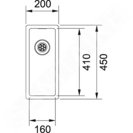 Franke Box - Évier BXX 210 / 110-16, 200x450 mm, inox 127.0371.512