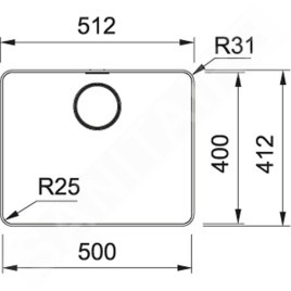 Franke Mythos - Évier MYX 210 / 610-50, 512x412 mm, inox 127.0637.433