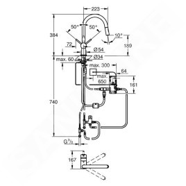 Grohe MintaTouch - Mitigeur d’évier électronique avec douchette extractible, supersteel 31358DC2