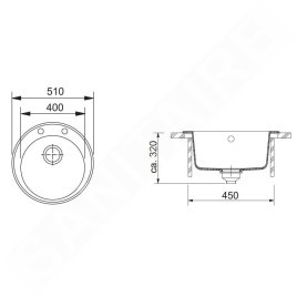 Franke Rondo - Évier en fragranit ROG 610, 510 mm, rond, pierre gris 114.0284.731
