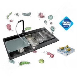 Franke Colonnes - Set de cuisine G117, évier en fragranit BSG 611-62, sahara + robinet FP 9541.082, sahara 114.0440.700