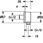 Hansa Coudes - Coude de raccordement mural, chrome 44250100