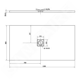 Polysan Flexia - Receveur de douche 1500 x 800 mm, blanc 72901