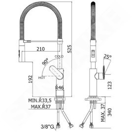 Paffoni Candy - Mitigeur d'évier avec douchette extractible, chrome/noir mat CA179CRNO