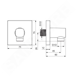 Hansa Living - Coude de raccordement de douche, chrome 51180180