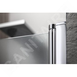 Aqualine Cabines de douche - Porte de douche Pilot, en deux parties 1000 mm, aluminium brillant/verre Brick PT102