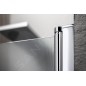 Aqualine Cabines de douche - Porte de douche Pilot, en deux parties 1000 mm, aluminium brillant/verre Brick PT102
