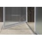Aqualine Cabines de douche - Porte de douche Pilot, en deux parties 1000 mm, aluminium brillant/verre Brick PT102