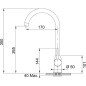 Franke Colonnes - Ensemble T98, évier en tectonite OID 611 et mitigeur FP 9000.031, gris / chrome 143.0675.702