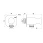 Sapho Douches - Montant mural avec support, noir mat SG403BI