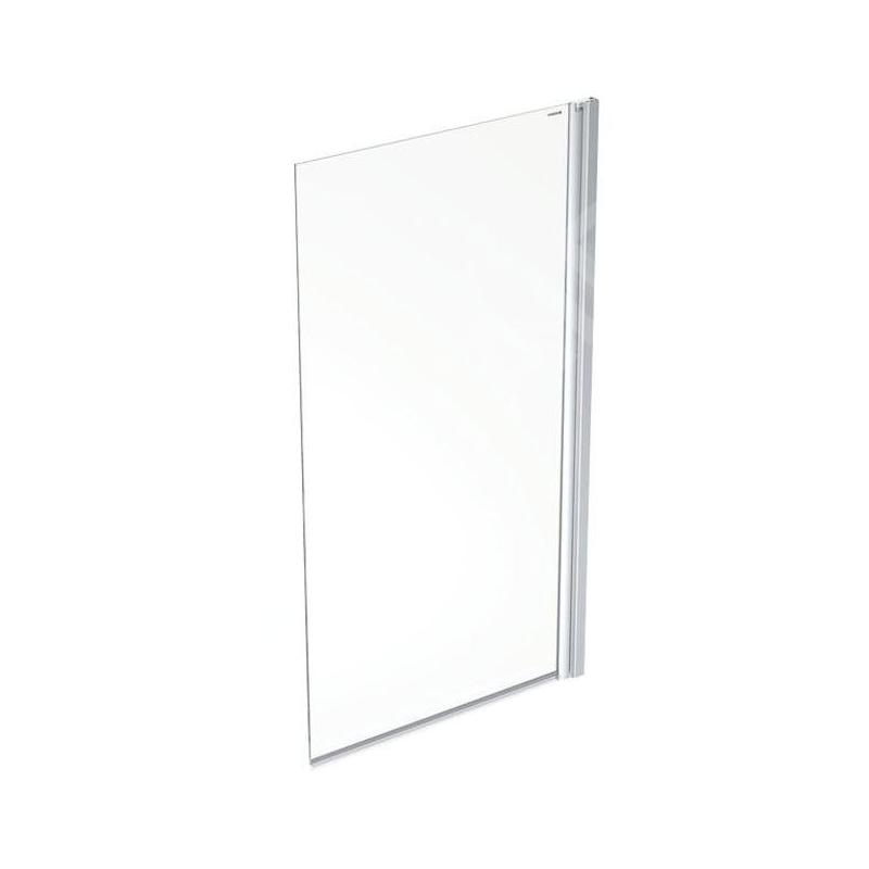 Geberit GEO - Paroi de baignoire 80 x 150 cm, argent/verre clair 560.118.00.2