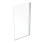 Geberit GEO - Paroi de baignoire 80 x 150 cm, argent/verre clair 560.118.00.2