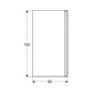 Geberit GEO - Paroi de baignoire 80 x 150 cm, argent/verre clair 560.118.00.2