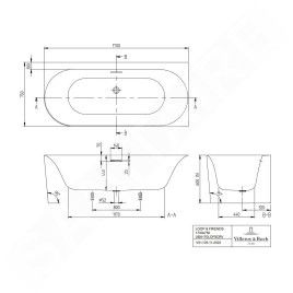 Villeroy & Boch Loop&Friends - Baignoire 170x75 cm, à droite, blanc alpin UBA170LOF9CR00V-01
