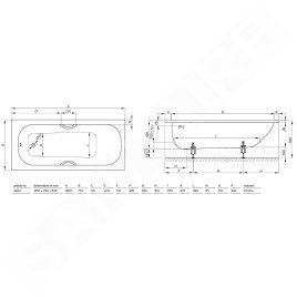 Bette Form - Baignoire encastrable 1650x750mm, blanc 2944-000