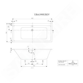 Villeroy & Boch Subway - Baignoire Duo 1900x900 mm, blanc alpin UBA199SUB2V-01