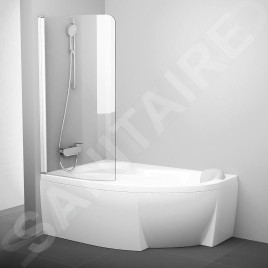 Ravak Chrome - Paroi de baignoire monobloc CVSK1 Rosa, gauche, 1000x1500 mm, blanc/verre transparent 7QLS0100Y1