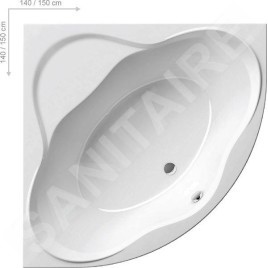 Ravak NewDay - Baignoire d’angle 1400x1400 mm, blanc C651000000