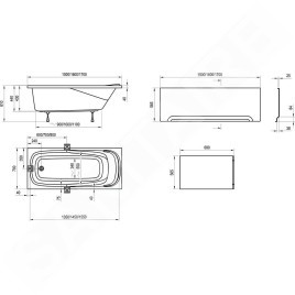 Ravak Vanda II - Baignoire 1600x700 mm, blanc CP11000000