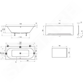 Ravak City - Baignoire 1800x800 mm, blanc C920000000