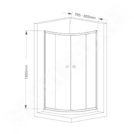 Aqualine Arleta - Cabine de douche 80x80 cm, chrome/verre clair HLS800Y