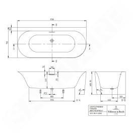 Villeroy & Boch Loop&Friends - Baignoire 170x75 cm, à gauche, blanc alpin UBA170LOF9CL00V-01