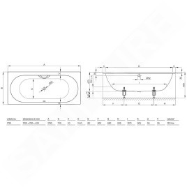 Bette Starlet - Baignoire encastrable 1700x700 mm, blanc 1730-000