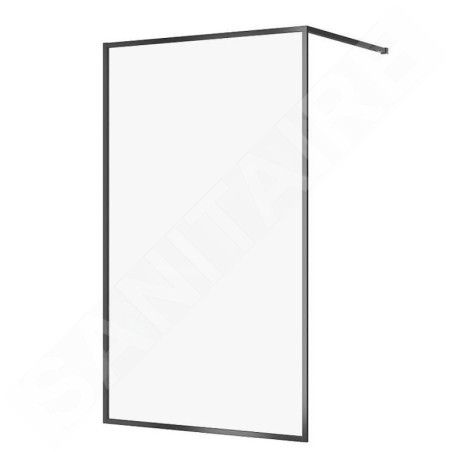 Cersanit Larga - Paroi de douche Walk-In, 120x200 cm, noir/verre clair S932-140