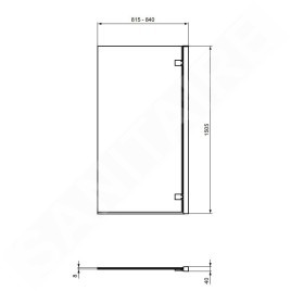Ideal Standard i.Life - Paroi de baignoire 815 mm, droite, silver bright / verre clair T4884EO