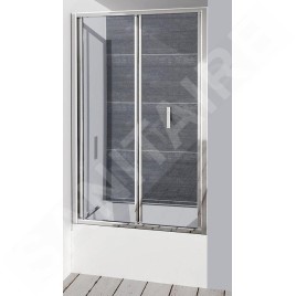 Polysan Deep - Porte de douche pliante 1000 mm, aluminium brillant/verre clair MD1910