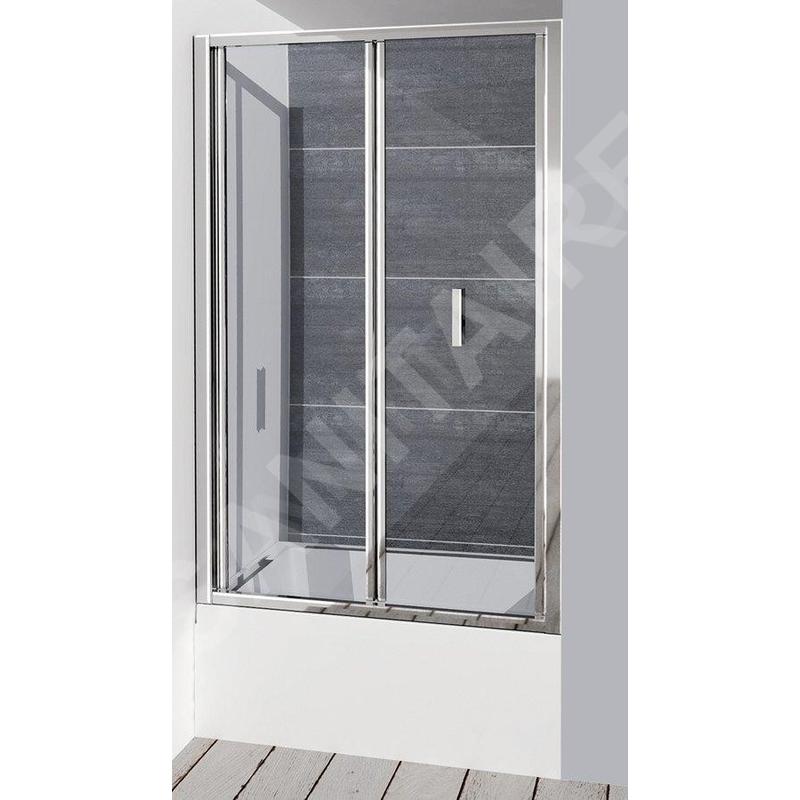 Polysan Deep - Porte de douche pliante 1000 mm, aluminium brillant/verre clair MD1910