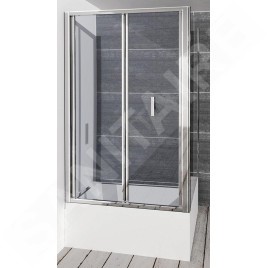 Polysan Deep - Porte de douche pliante 1000 mm, aluminium brillant/verre clair MD1910