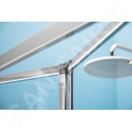 Polysan Deep - Porte de douche pliante 1000 mm, aluminium brillant/verre clair MD1910