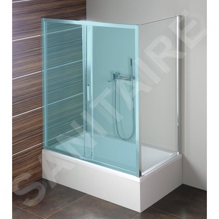 Polysan Deep - Paroi de douche 750 mm, aluminium brillant/verre clair MD3116