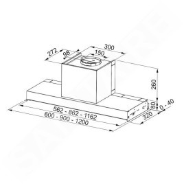 Franke Maris - Hotte encastrable FST PLUS 608 X, largeur 60 cm, acier inoxydable 305.0572.835