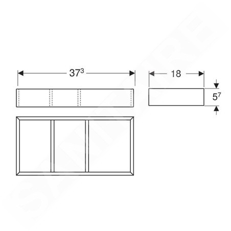 Geberit VariForm - Casier de rangement agencement 180x57x373 mm, gris foncé 501.156.00.1
