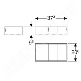 Geberit Xeno 2 - Casier de rangement 373x98 mm, gris 500.527.00.1