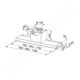 Franke Maris - Hotte encastrable FST PRO 908 X, largeur 90 cm, acier inoxydable 305.0522.797