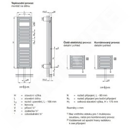 Zehnder Metropolitan Spa - Radiateur de salle de bains 1750 x 400 mm, droit, raccord central 50 mm, laqué blanc MET-180-040