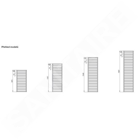 Zehnder Subway - Radiateur de salle de bains 973 x 600 mm, droit, raccord central 50 mm, acier inoxydable SUBI-100-060