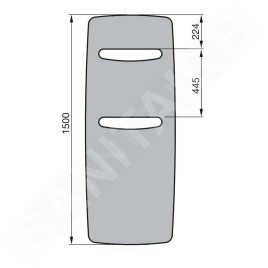 Zehnder Vitalo Spa - Radiateur de salle de bains 1500 x 490 mm, droit, raccord central 50 mm, laqué blanc VIT-150-050